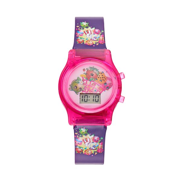 Shopkins Strawberry Kiss D Lish Donut Kooky Cookie Apple Blossom Girls Digital Light Up Watch