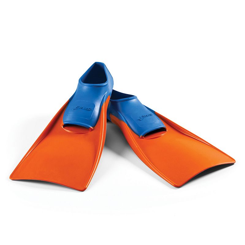 FINIS Long Floating Fins for Swimming and Snorkeling  Blue/Orange  XXS (Jr. 11-1)