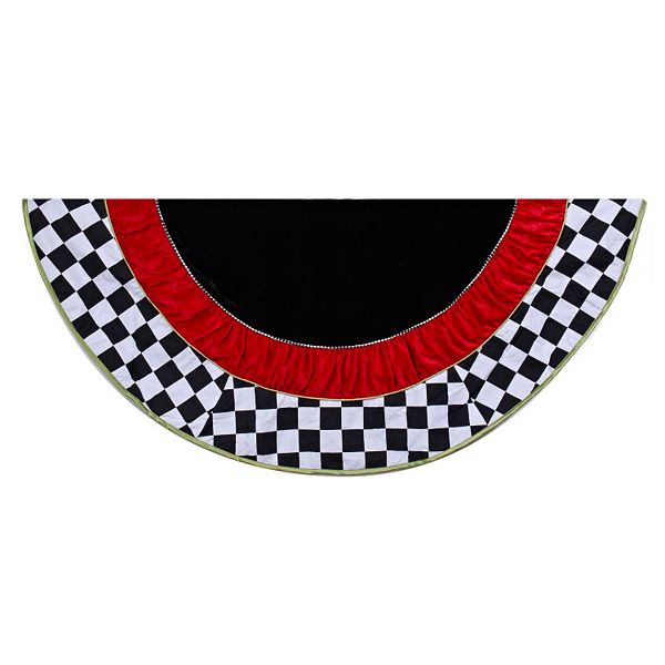 52Inch Ruched Checkered Tree Skirt