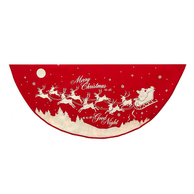 33302720 48-Inch Reindeer & Santa Tree Skirt, Multicolor sku 33302720