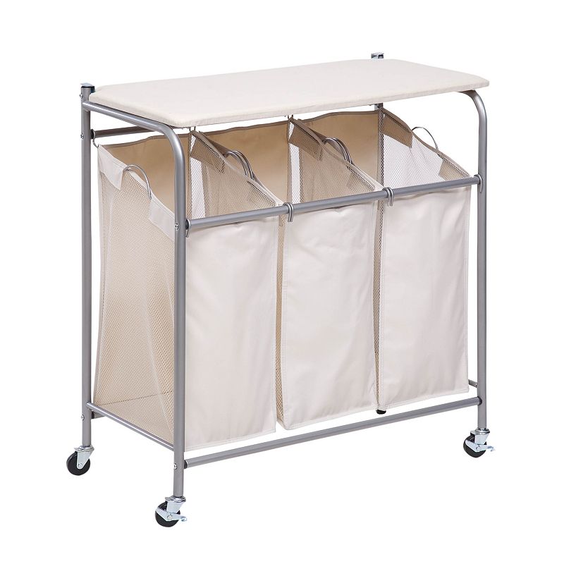 Honey Can Do Triple Laundry Sorter with Ironing Board
