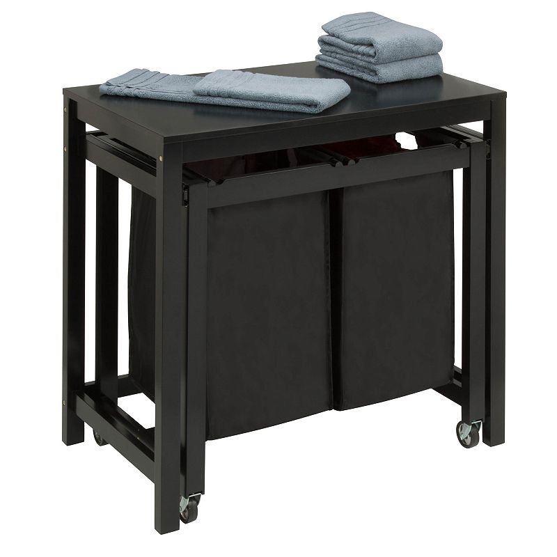 Honey-Can-Do Double Sorter Folding Table, Black, HAMPER