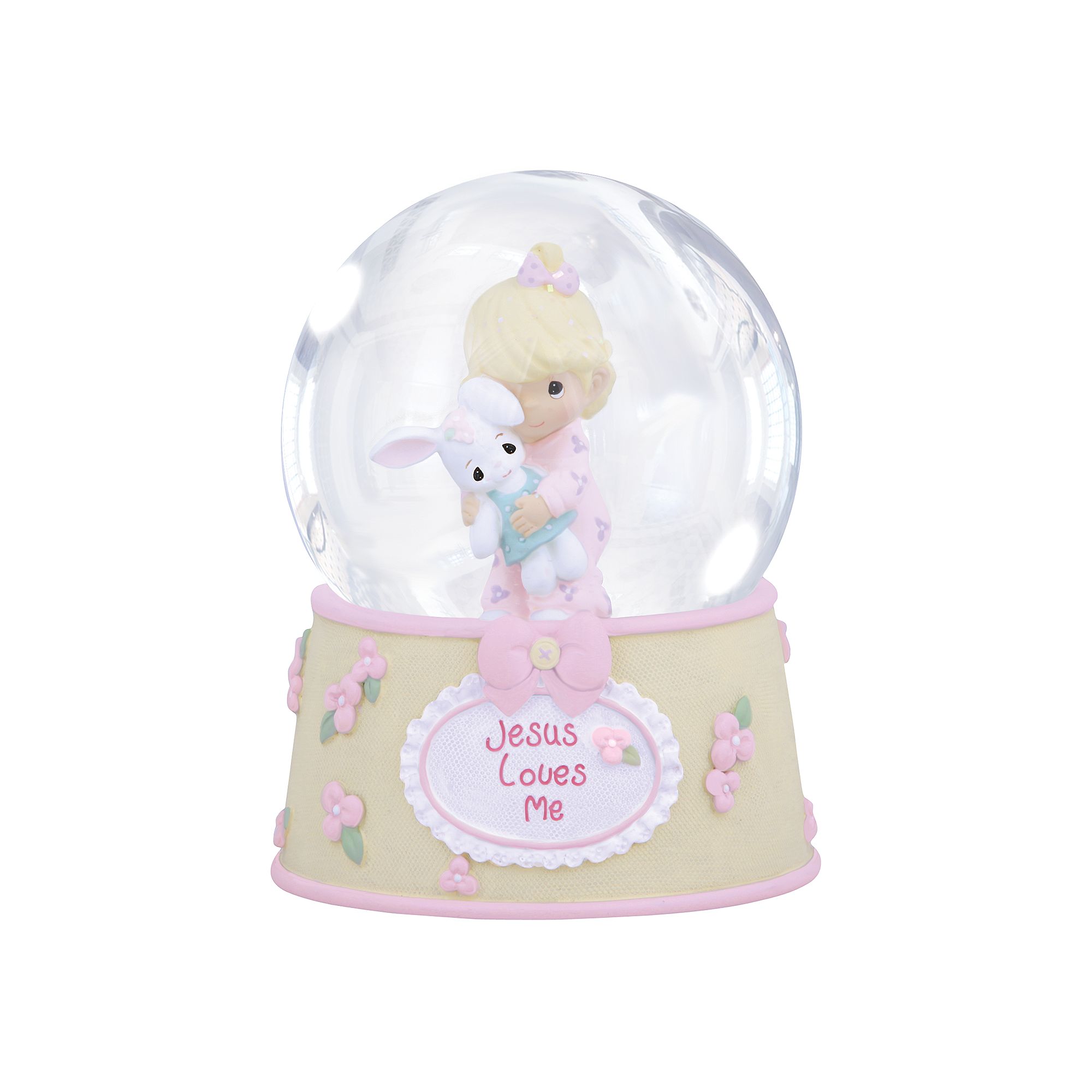 Precious Moments Jesus Loves Me Girl Holding Bunny Musical Waterball, M