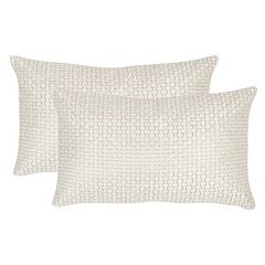 Safavieh Textured Box Stitch Decorative Throw Pillows - Set of 2