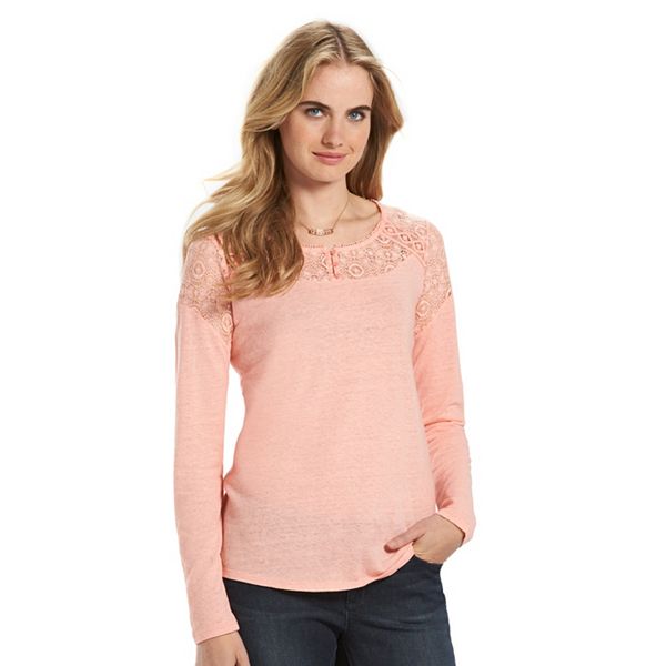 Women's LC Lauren Conrad Lace Henley