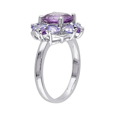 Stella Grace Amethyst & Tanzanite Sterling Silver Flower Ring