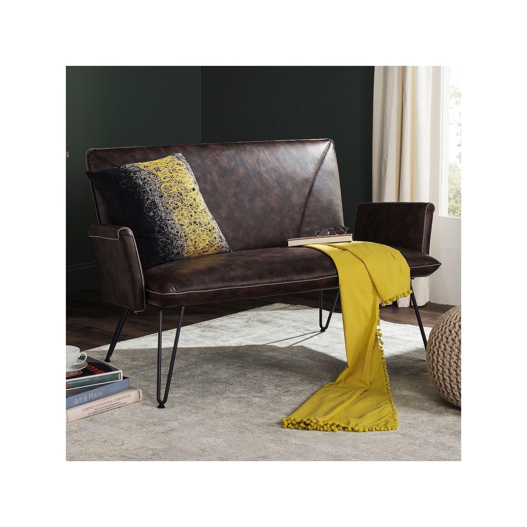 Safavieh Johannes Loveseat, Antique Brown