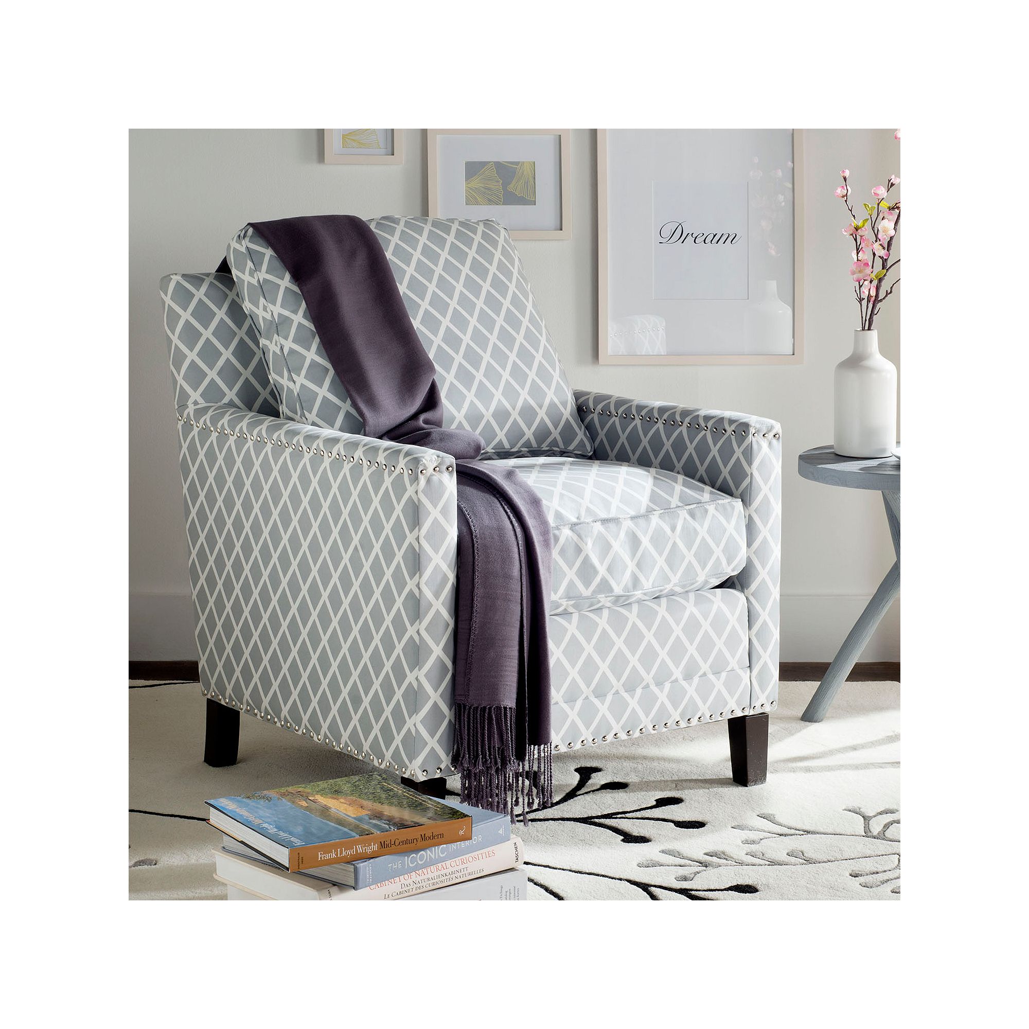 Safavieh Buckler Club Chair, Gray White