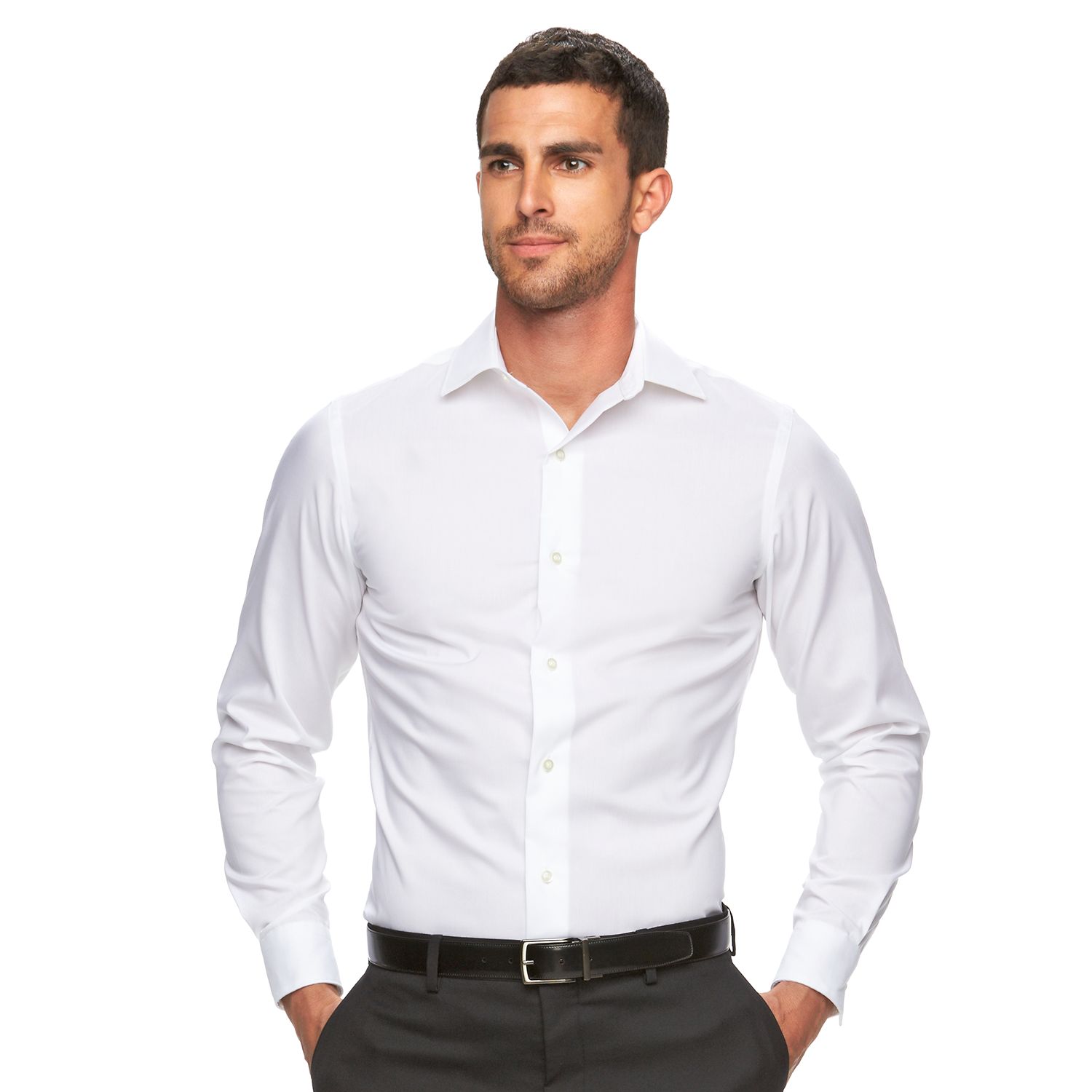 stretch white dress shirt