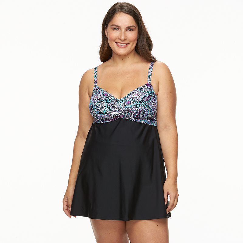 Plus Size Croft & Barrow® Crossover Swimdress