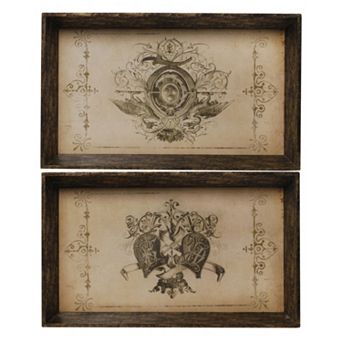 A&B Home 2 pc Rectangular Tray Set