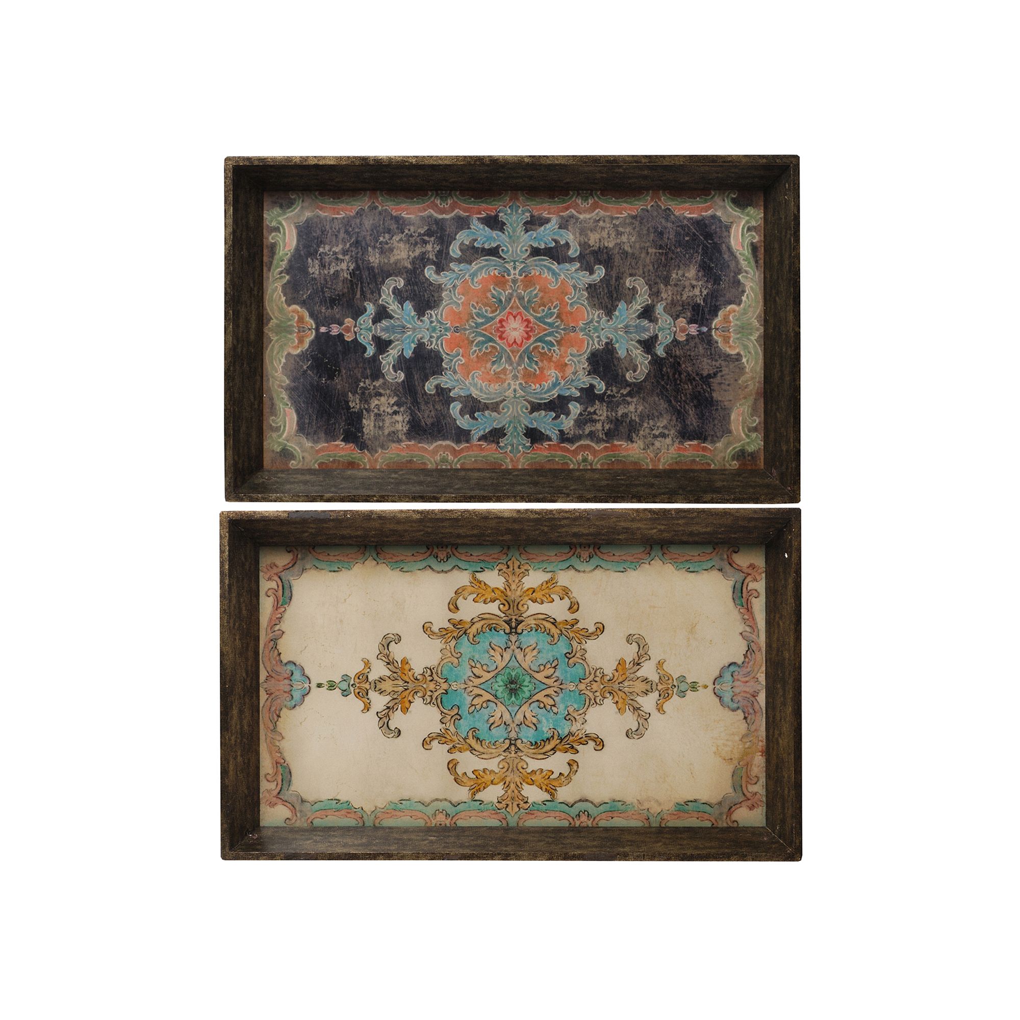 2-pc. Rectangular Mirror Tray Set, Multicolor
