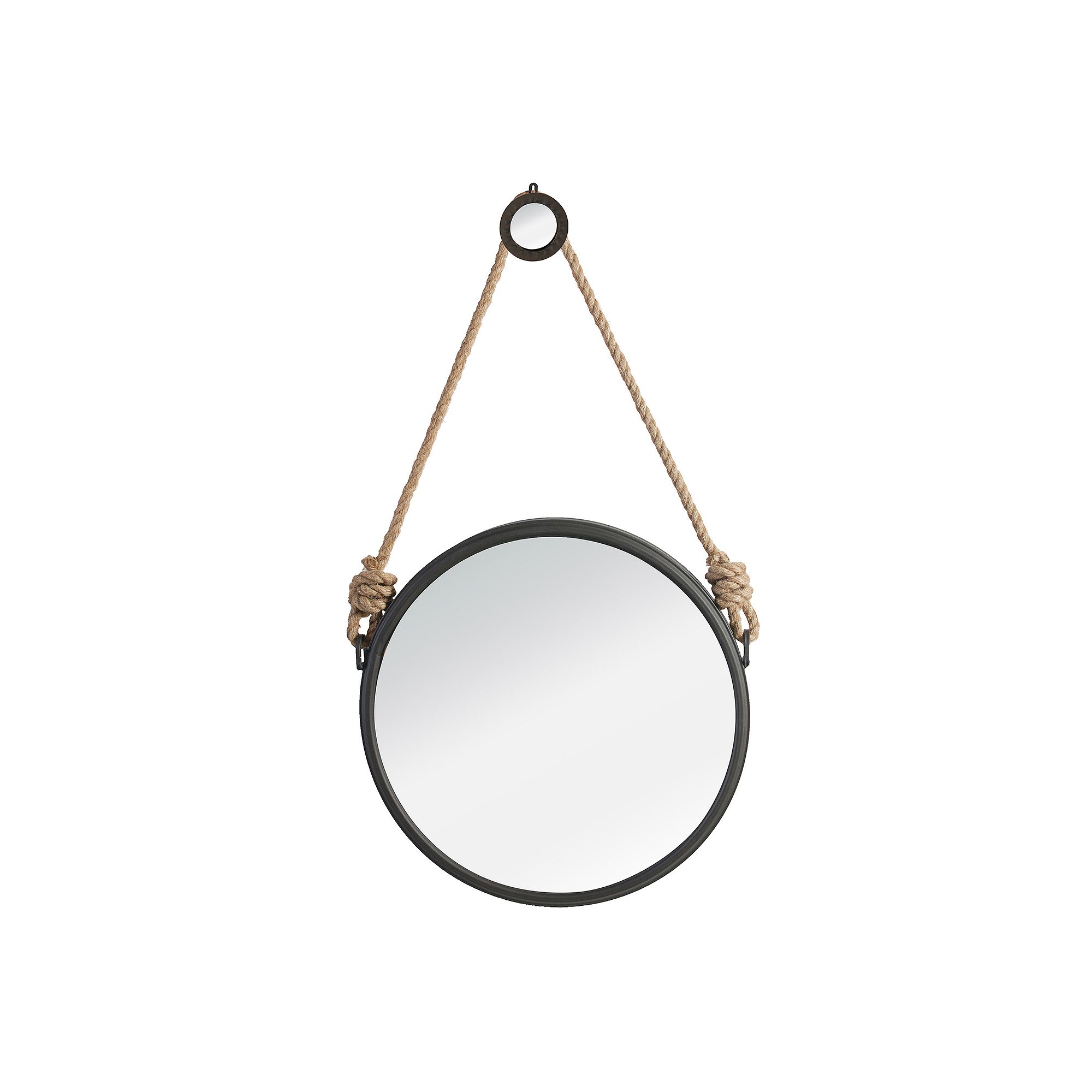 18 Round Wall Mirror, Black