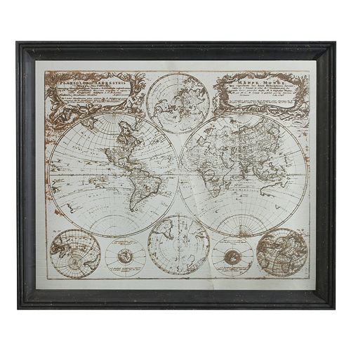Mirrored Vintage Map Wall Art