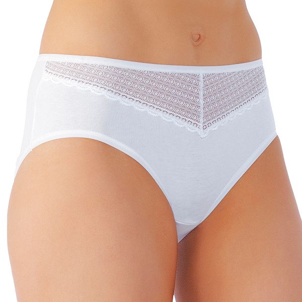 Vanity Fair Beautifully Smooth Cotton LaceTrim Hipster Panty 18129