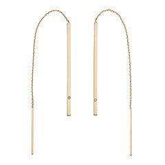14k Gold Stick Threader Earrings by