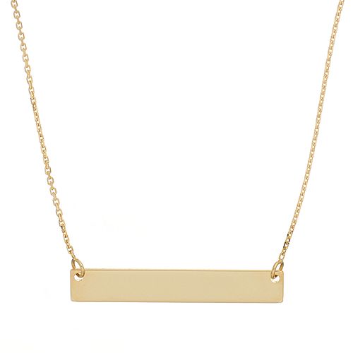 14k Gold Bar Necklace