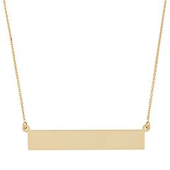 14k Gold Bar Necklace by