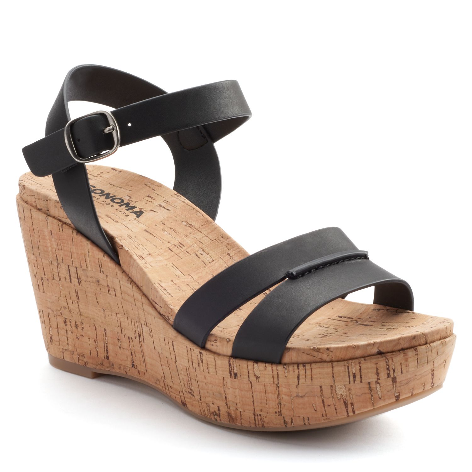 women's cork wedge sandals