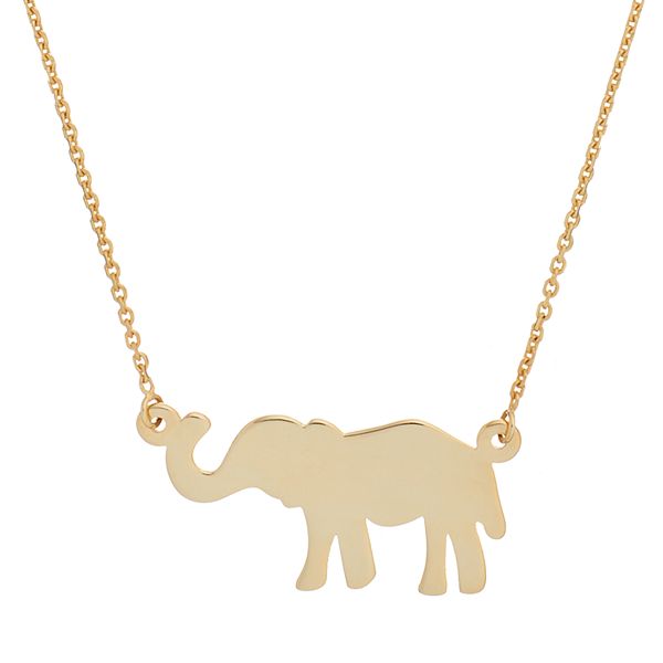 14k Gold Elephant Necklace