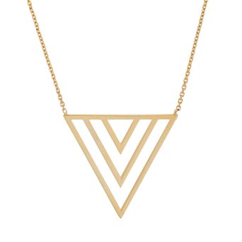 Color Romance 14k Gold Triangle Necklace