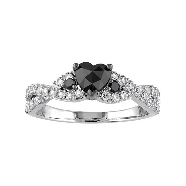 engagement rings with black accents