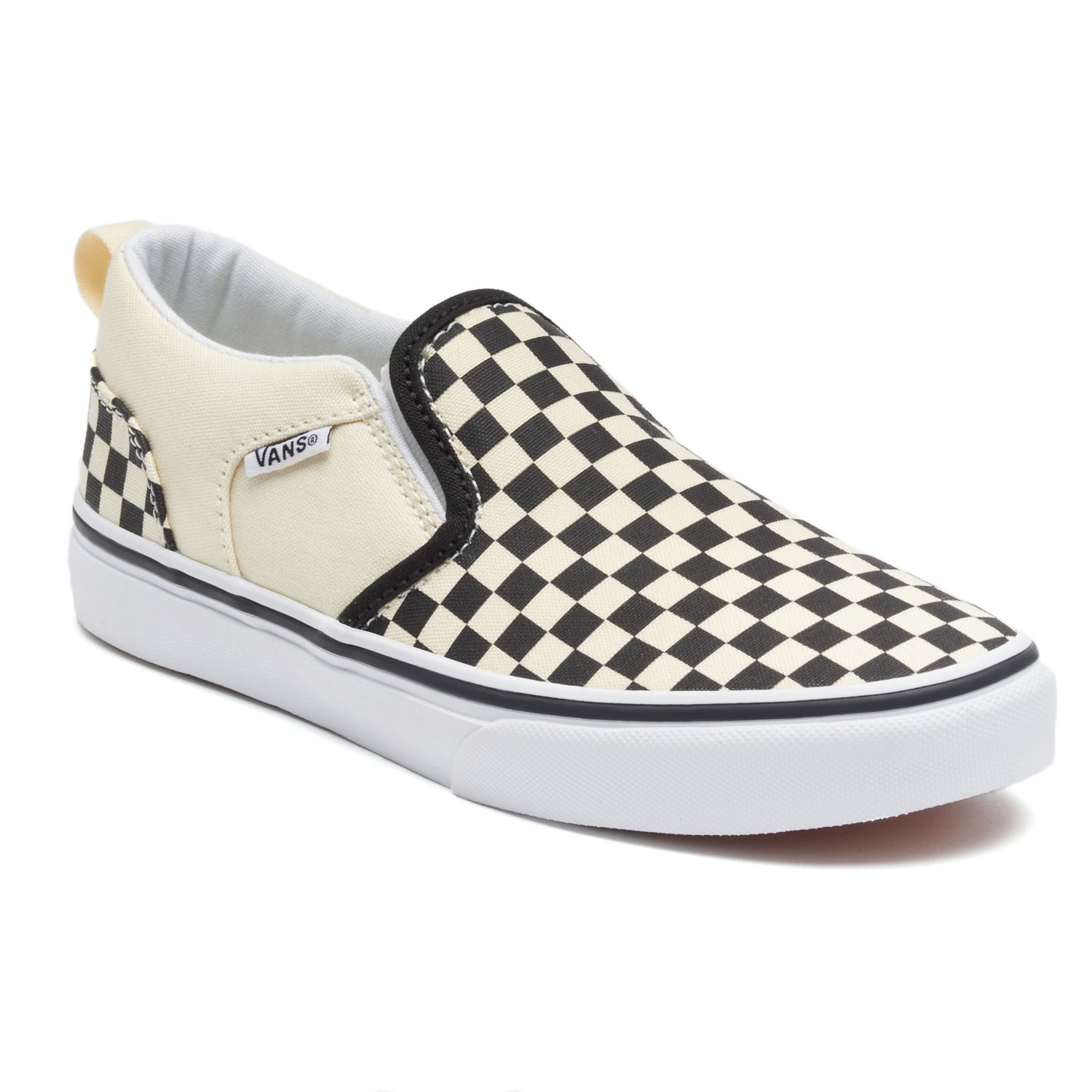 taupe checkered vans