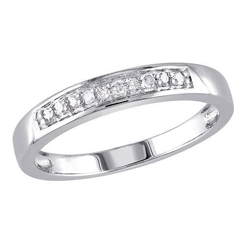 Stella Grace Sterling Silver 1/10 Carat T.W. Diamond Wedding Ring