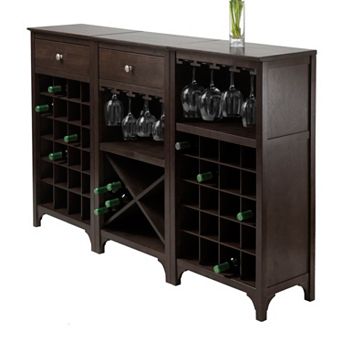Winsome Ancona 3 pc Wine Cabinet Modular Set