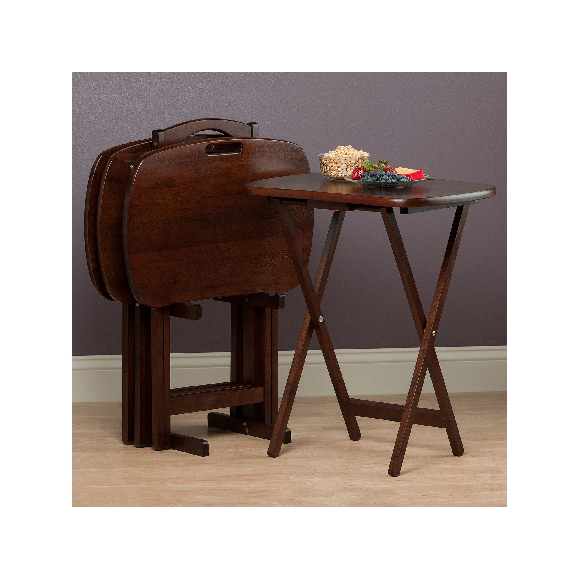 Winsome Lucca 5-Piece TV Table Set, Brown