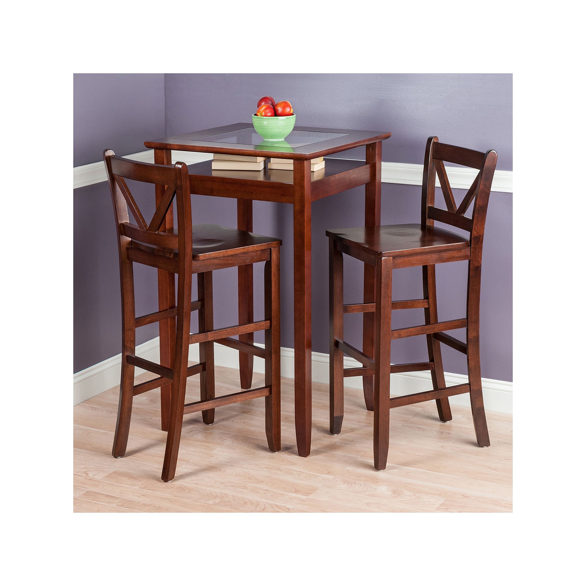Winsome Halo 3-Piece Pub Table Set, Antique Brown
