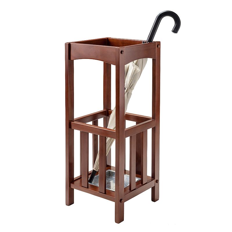 30909844 Winsome Rex Umbrella Stand with Metal Tray, Brown sku 30909844