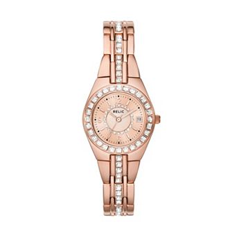 Relic by Fossil Women's Rose Gold Tone Crystal Watch