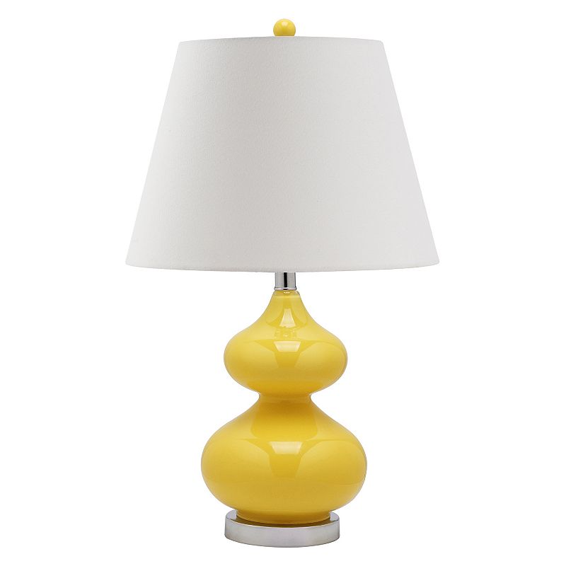 Safavieh Eva Double Gourd Glass Lamp, Yellow