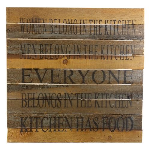 Sweet Bird & Co. ''Everyone Belongs in the Kitchen'' Reclaimed Wood Sign