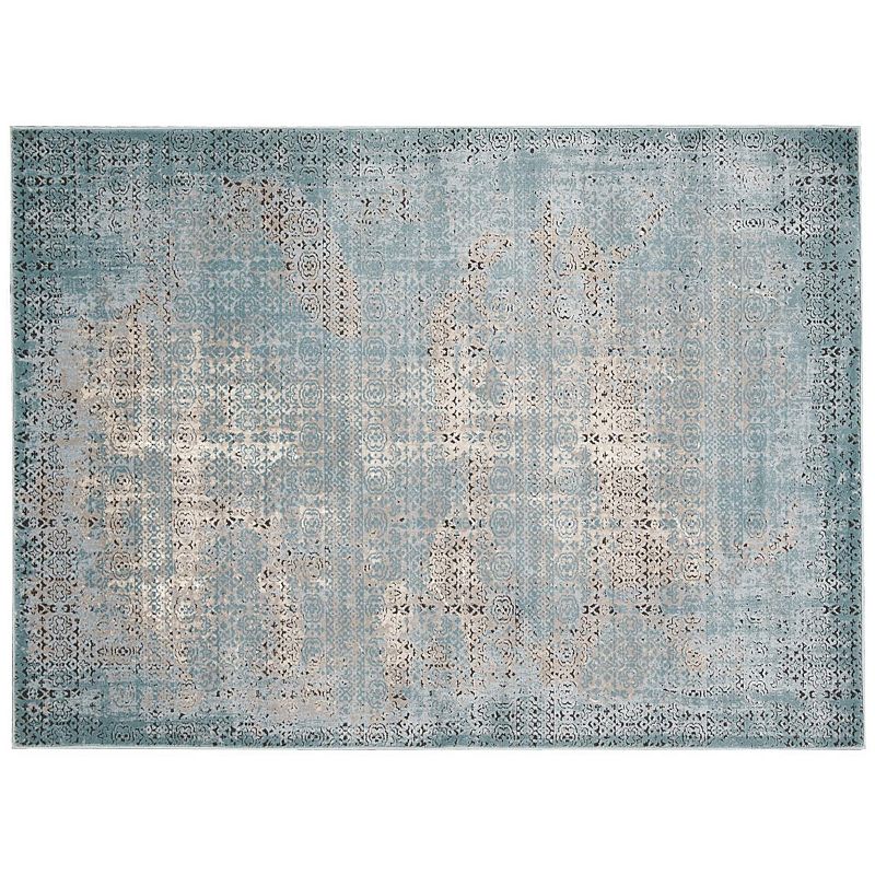 Nourison Karma Distressed Rug, Blue, 8X10.5 Ft