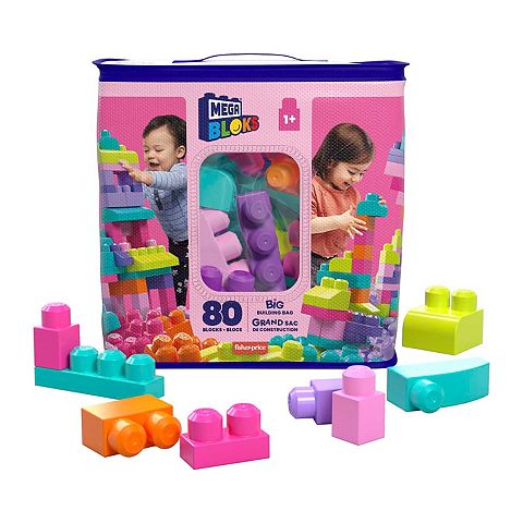 Детские сумки MEGA BLOKS 80 pc Big Building Blocks for Toddlers 1-3, Pink