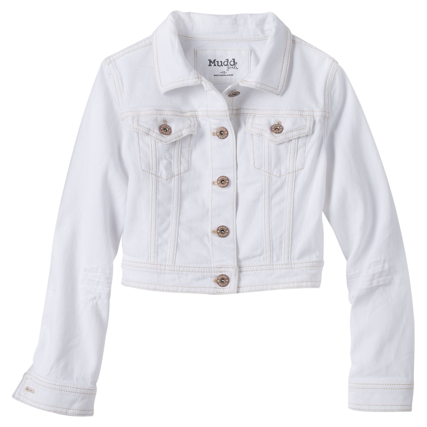 girls cropped jean jacket