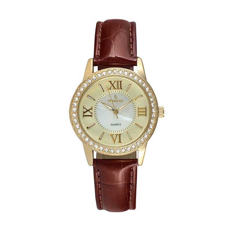 Peugeot Womens Leather Watch, Brown