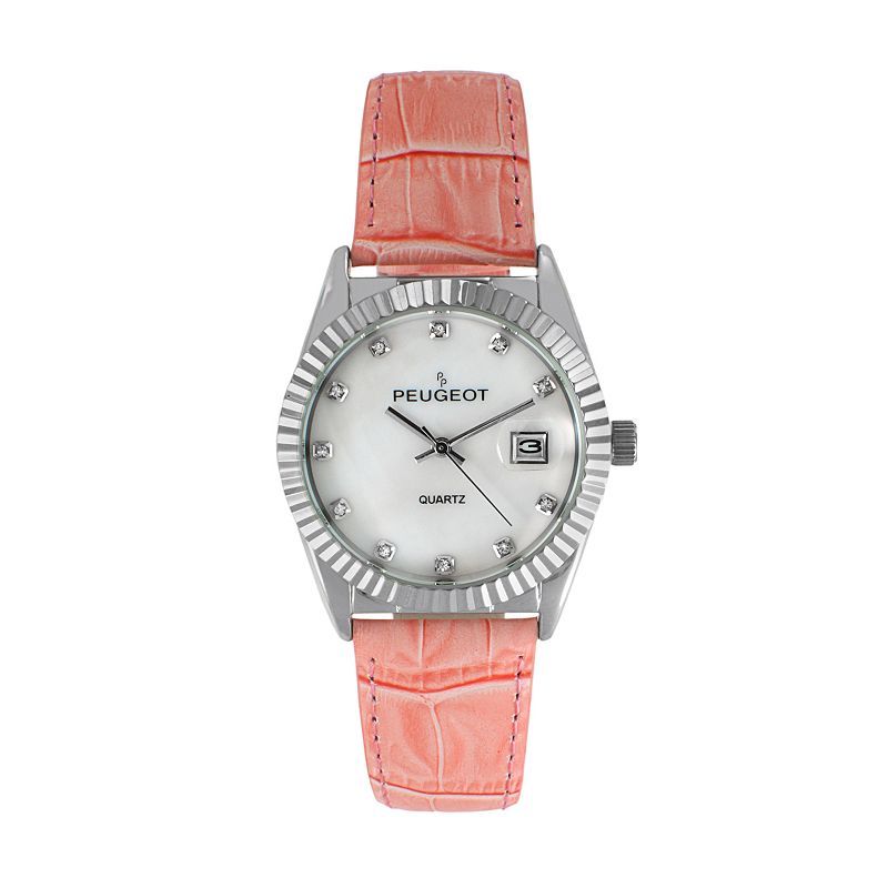 Peugeot Womens Leather Watch, Pink