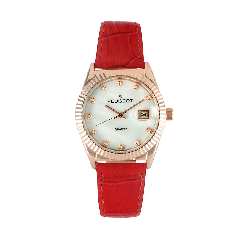 38081412 Peugeot Womens Leather Watch, Red sku 38081412
