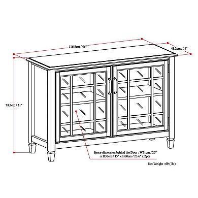 Simpli Home Connaught Low Storage Cabinet