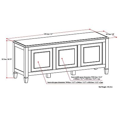 Simpli Home Connaught Storage Trunk Bench