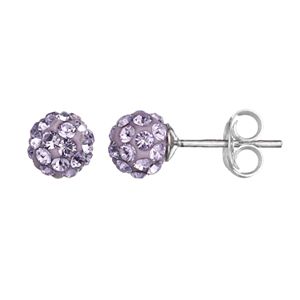 Charming Girl Kids' Sterling Silver Crystal Ball Stud Earrings - Made with Swarovski Crystals