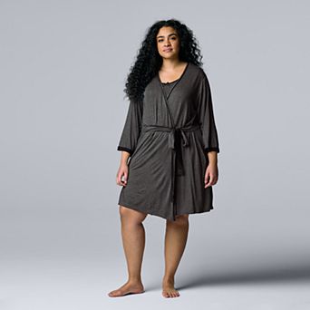 Plus Size Simply Vera Vera Wang Basic Luxury Wrap Robe