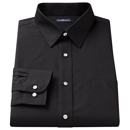 Men's Croft & Barrow® Fitted Solid Easy Care Spread-Collar Dress Shirt