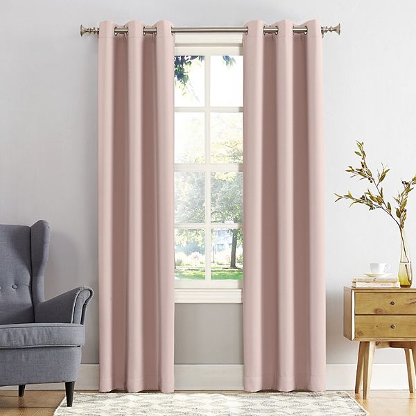 Sun Zero Mercer Blackout Solid Grommet Single Curtain Panel - Blush (40X63)