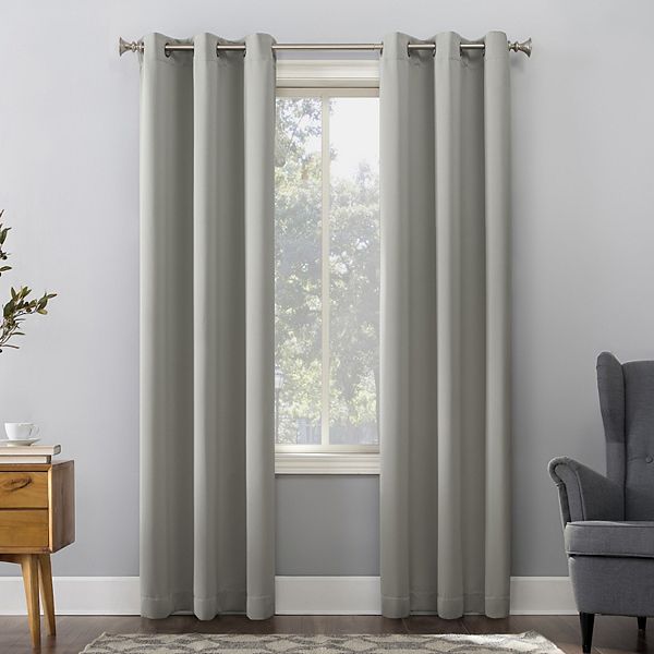 40&#34;x63&#34; Sun Zero Blackout Kenneth Energy Saving Grommet Curtain Panel Silver Gray