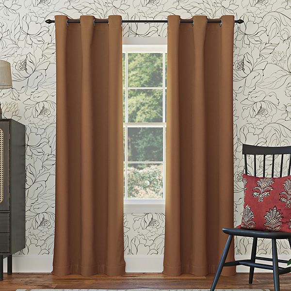 Sun Zero Mercer Blackout Solid Grommet Single Curtain Panel - Sunbaked (40X95)