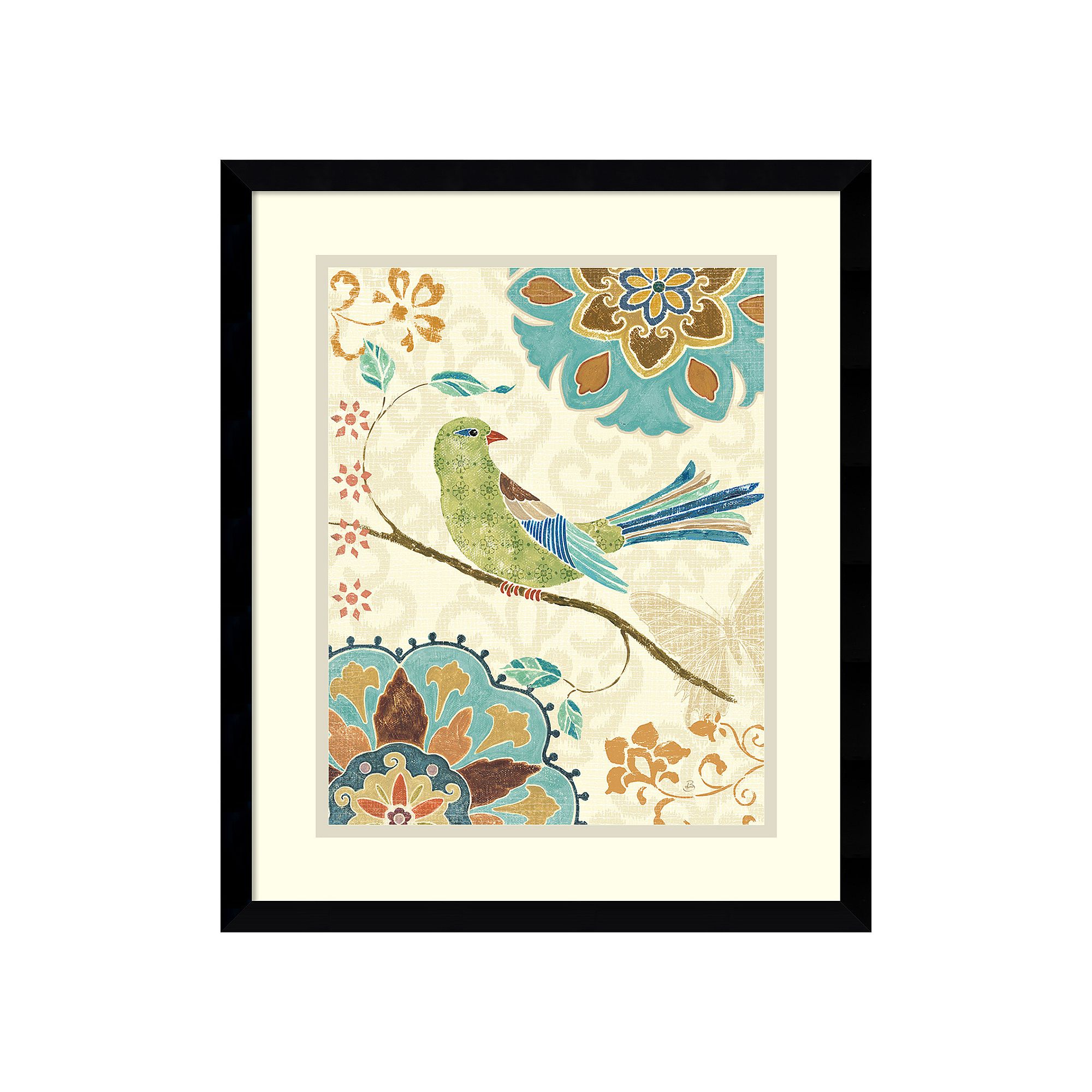 Eastern Tales Birds II Framed Wall Art, Black